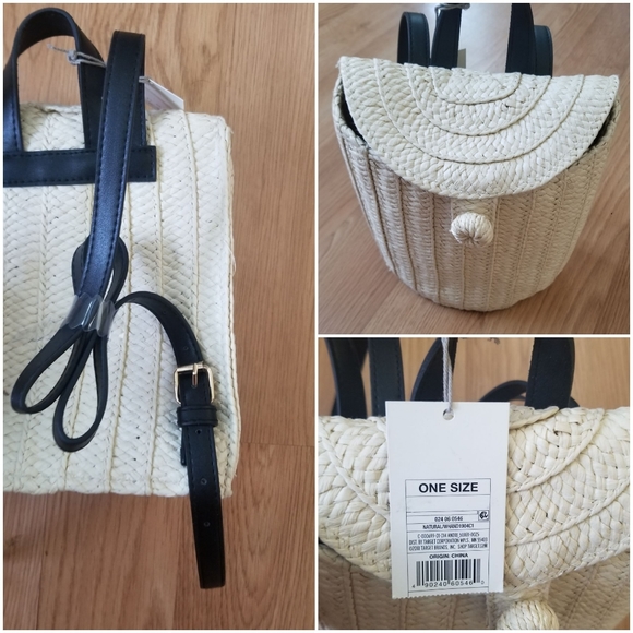 A new day straw basket backpack, natural - Picture 3 of 7